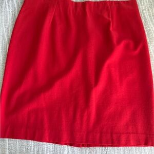 J. Jill Red Ponte Pencil Skirt